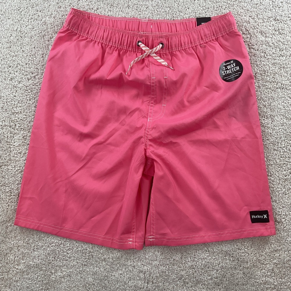 Hurley Boys Pink 2-Way Stretch‎ Swim Trunks Board Shorts Size XL 13-15 Years NEW